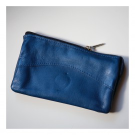 Bőr pénztárca kék színben